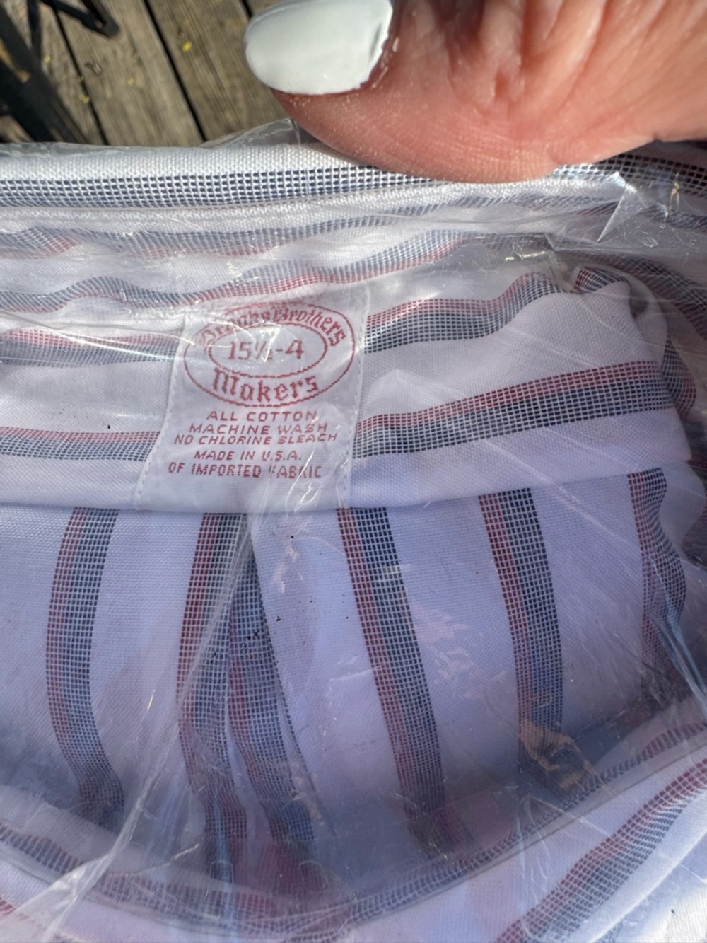Brooks Brothers Dress Shirt 15.5 34 NWT Stripe Button Down Cotton Classic Fit - Picture 3 of 3